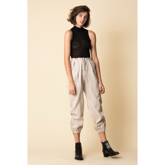 Ulla Johnson Edris Pant Cargo Pant Jogger Zip Ankle Pant in Neutral Size 4 - Picture 1 of 15